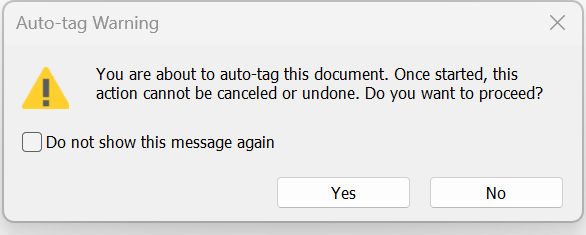 Autotag warning
