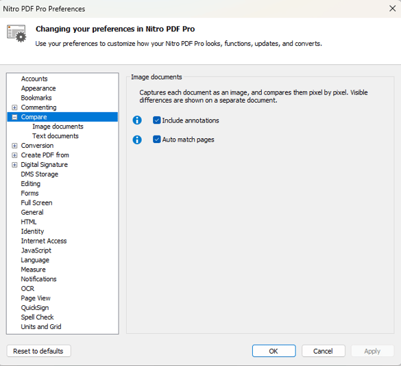 Compare Preferences