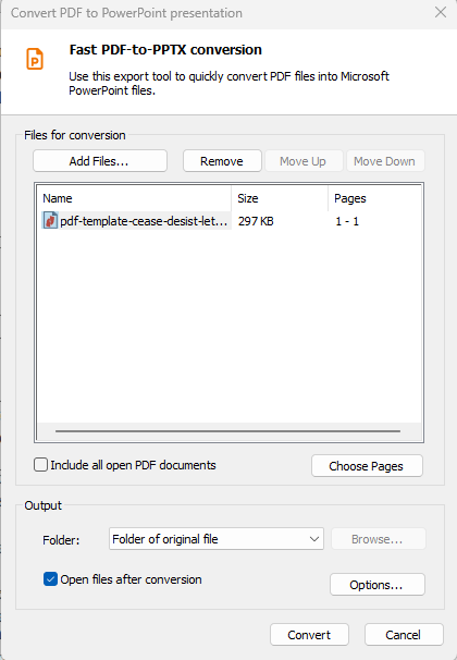 Convert to PPT