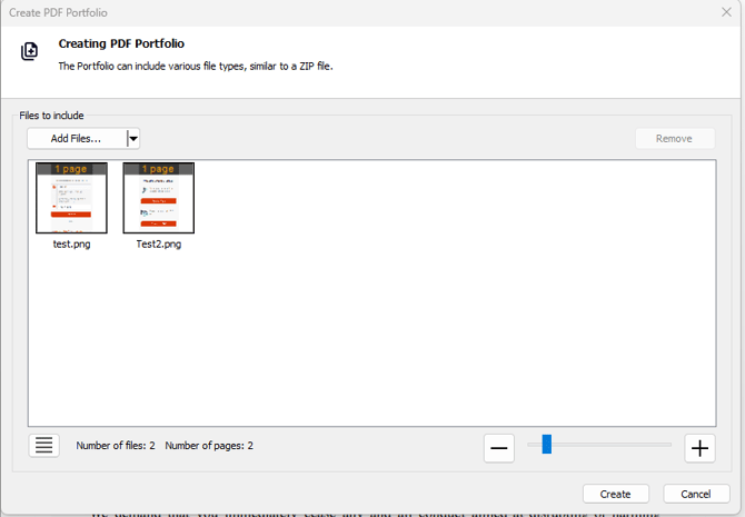 Create PDF Portfolio