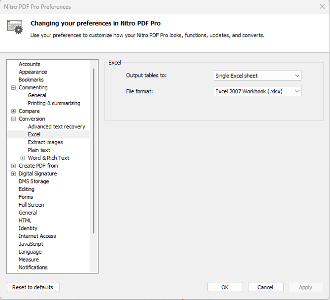 Excel Preferences
