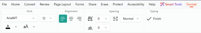 Format tab