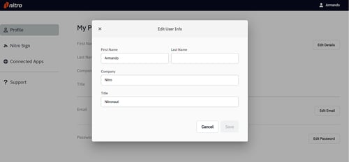 Edit User Info