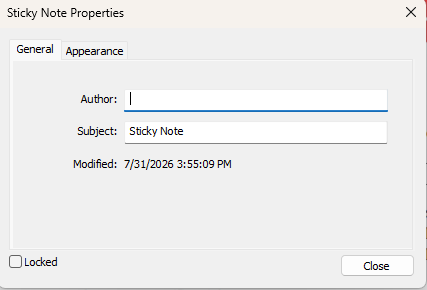 Properties dialog box