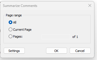 Settings Summarize Comments