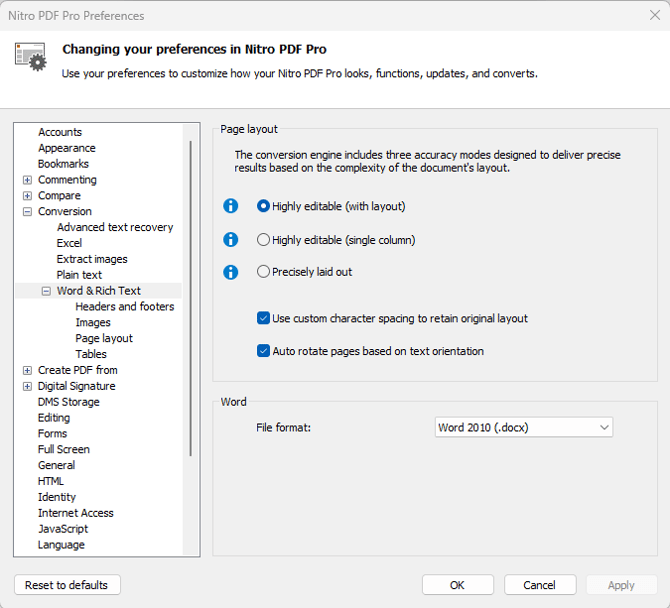 Word Preferences