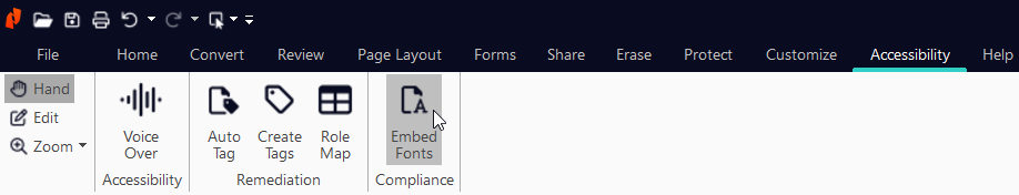 Embed fonts